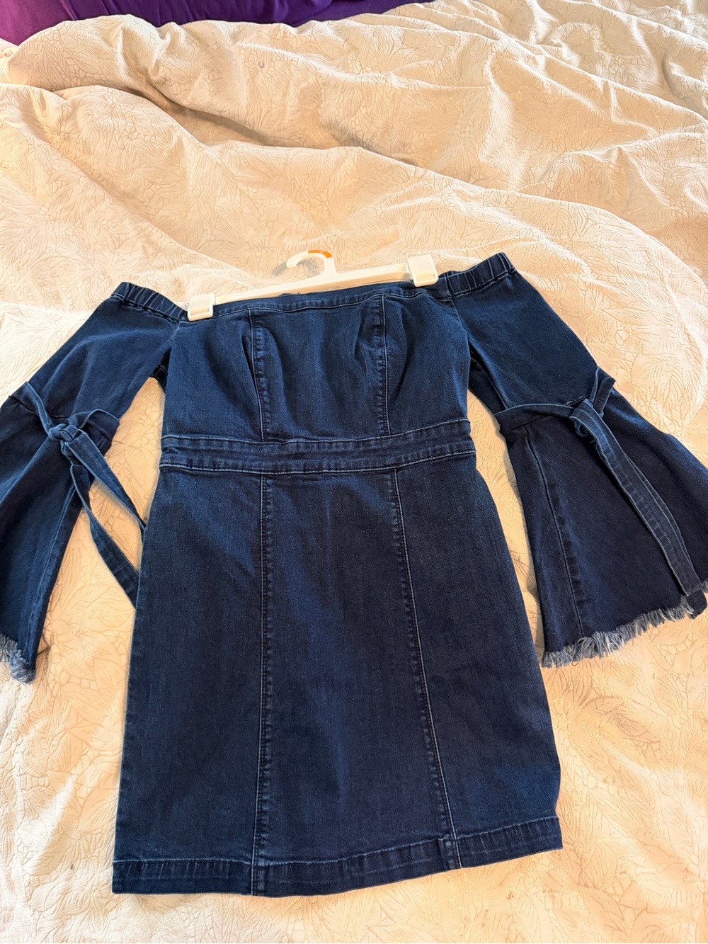 bebe Navy Denim Skirt with Exposed Silver Zipper